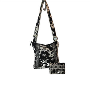 Vera Bradley Hipster Crossbody & Wallet Set in the retired Night & Day Pattern